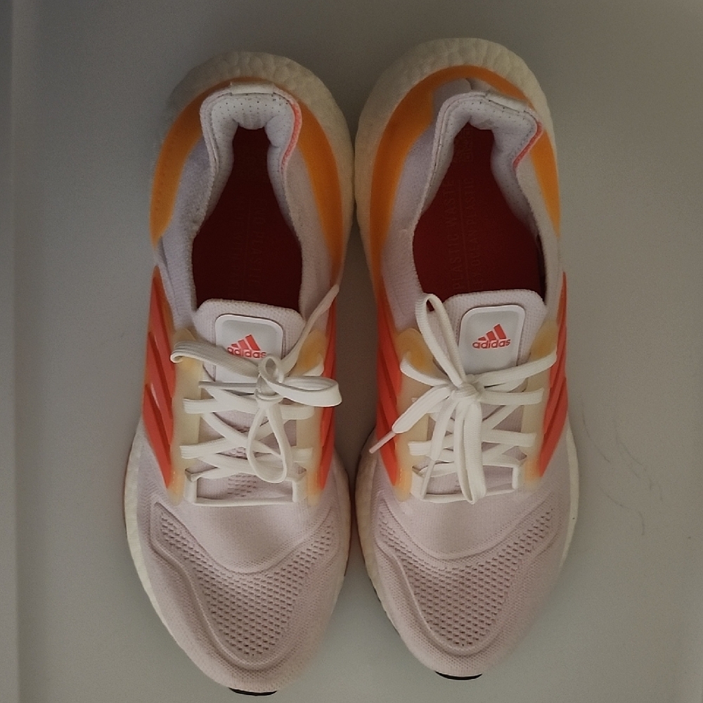 Adidas White and Orange Athletic Shoes Modern Comfort Worn Twice